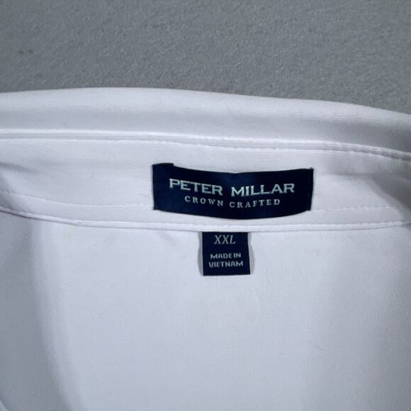Peter Millar Crown Crafted Polo Shirt Men Size‎ XXL JULIUS Blue White NWT - Picture 4 of 11